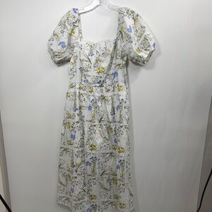 Sugarlips Cecili Floral Alesia Puff Sleeve Maxi dress size medium. NWT